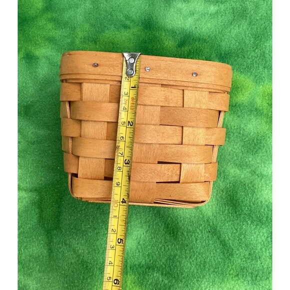 Longaberger Basket Set 1 Single Handle 1 No Handle & 1 Plastic Liner Fits Both - Picture 7 of 16